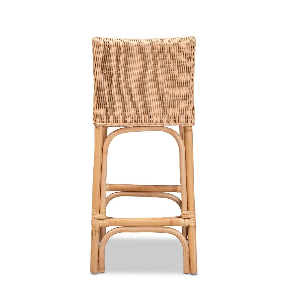 Athena Modern and Contemporary Natural Finished Rattan Counter Stool
