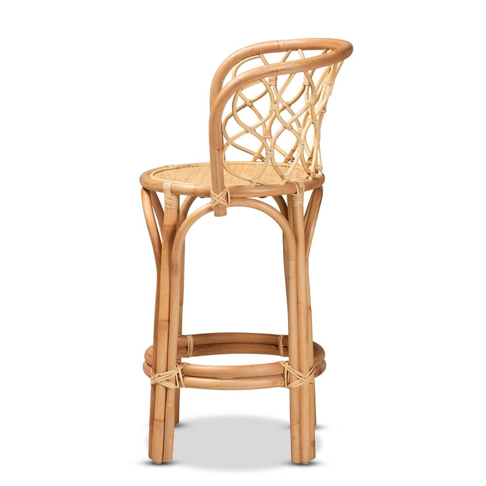 Diana Modern and Contemporary Natural Finished Rattan Counter Stool