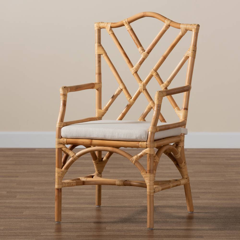 Delta Modern and Contemporary Natural Finished Rattan Dining Chair