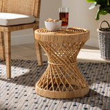 Seville Modern and Contemporary Natural Finished Rattan End Table