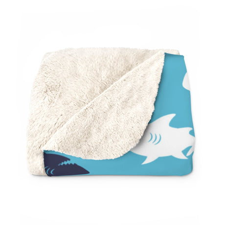 Blue Shark Sherpa Fleece Blanket