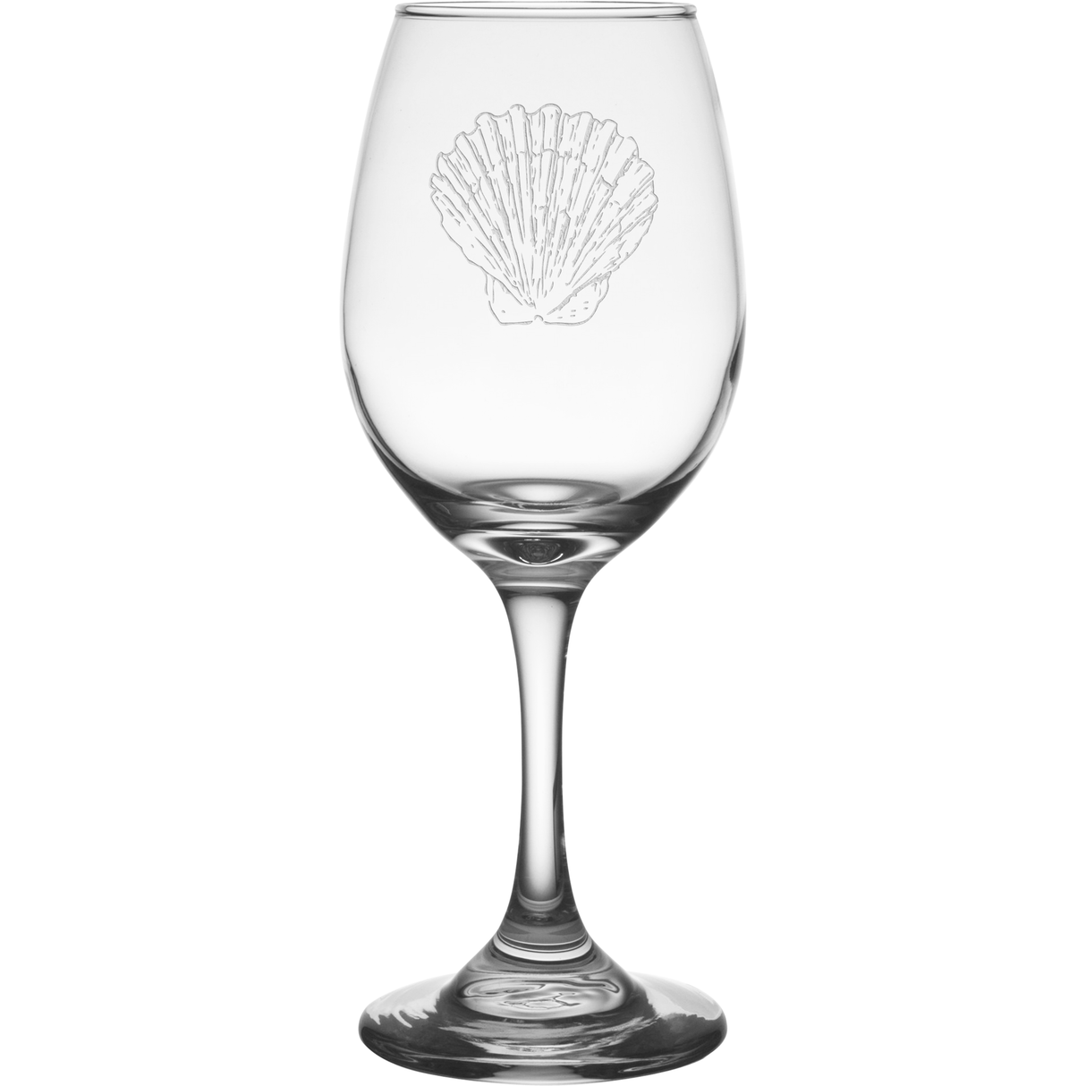 Seashell 11 oz. Etched Wine Glass Sets