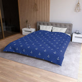Blue Anchor Microfiber Duvet Cover