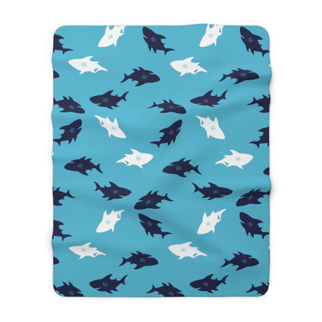 Blue Shark Sherpa Fleece Blanket