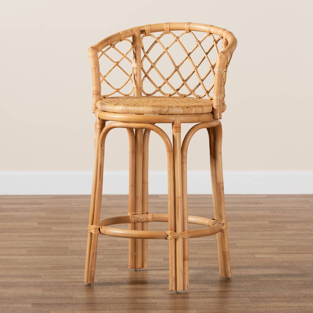 Orchard Modern Wicker Fair Natural Brown Rattan Counter Stool