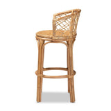 Orchard Modern Wicker Fair Natural Brown Rattan Bar Stool
