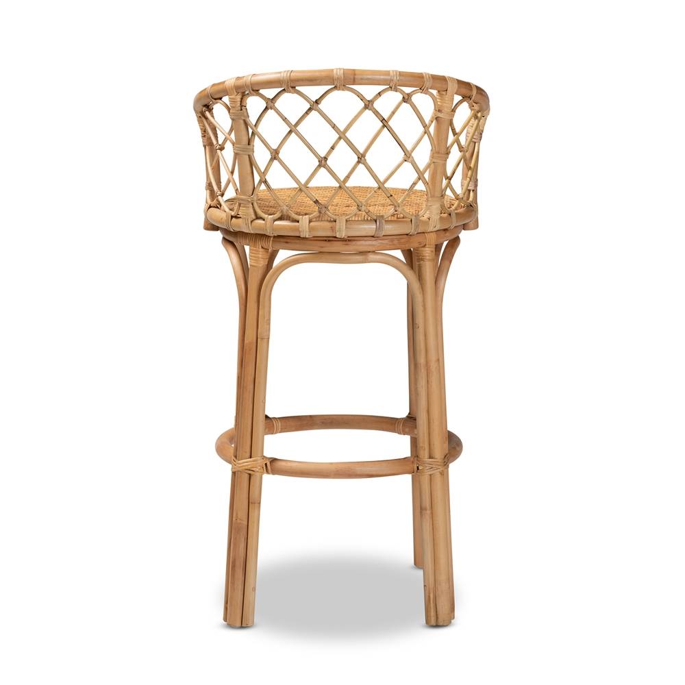 Orchard Modern Wicker Fair Natural Brown Rattan Bar Stool