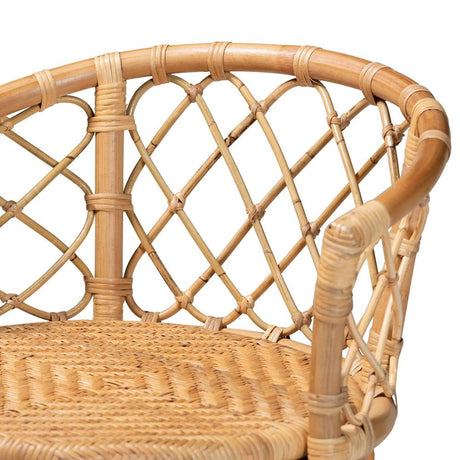 Orchard Modern Wicker Fair Natural Brown Rattan Bar Stool