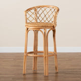 Orchard Modern Wicker Fair Natural Brown Rattan Bar Stool