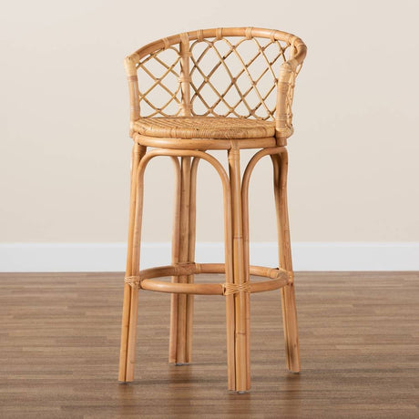 Orchard Modern Wicker Fair Natural Brown Rattan Bar Stool