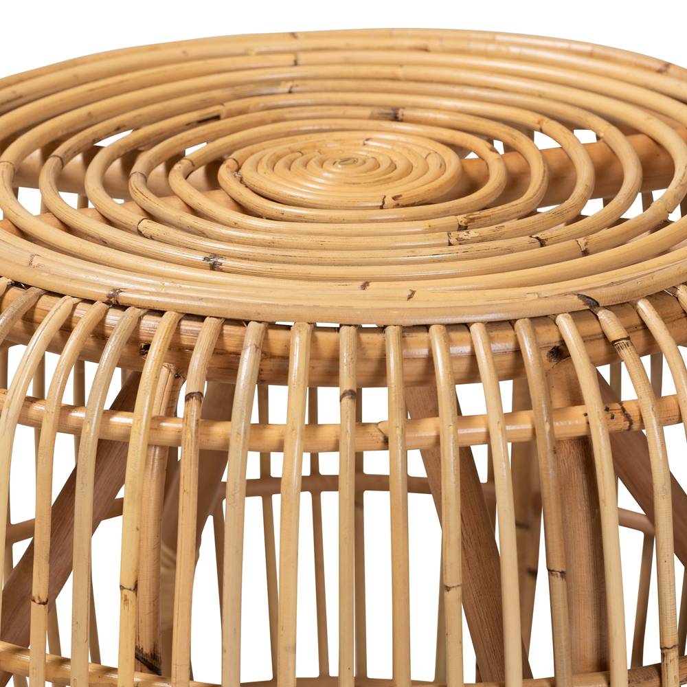 Maverick Modern Wicker Fair Natural Brown Rattan End table