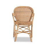 Genna Modern Wicker Fair Natural Brown Finished Rattan Dining Chair