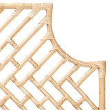 Jayliah Modern Wicker Fair Natural Brown Rattan Queen Size Standalone Headboard