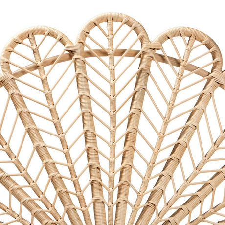 Variel Modern Wicker Fair Natural Brown Rattan Queen Size Standalone Headboard