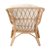 Feya Modern Wicker Fair Natural Brown Antique Rattan Armchair