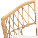 Feya Modern Wicker Fair Natural Brown Antique Rattan Armchair