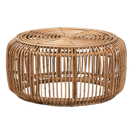 Aliane Modern Wicker Fair Natural Brown Antique Rattan 4-Piece Living Room Set