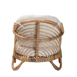 Aliane Modern Wicker Fair Natural Brown Antique Rattan Armchair