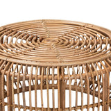 Aliane Modern Wicker Fair Natural Brown Antique Rattan Coffee Table