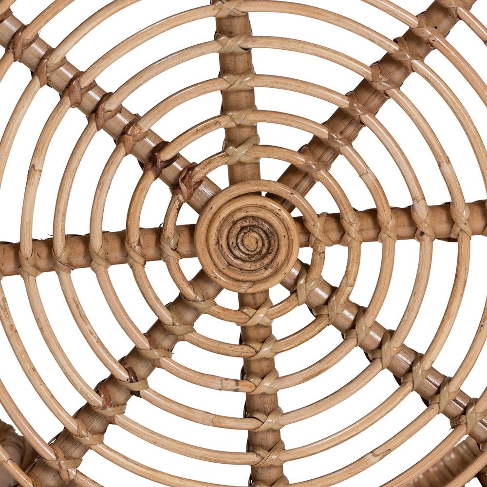 Aliane Modern Wicker Fair Natural Brown Antique Rattan Coffee Table