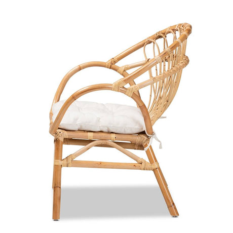 Benicia Modern Wicker Fair Natural Brown Rattan Dining Chair