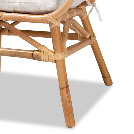 Benicia Modern Wicker Fair Natural Brown Rattan Dining Chair