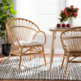 Benicia Modern Wicker Fair Natural Brown Rattan Dining Chair