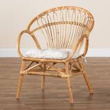 Benicia Modern Wicker Fair Natural Brown Rattan Dining Chair