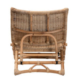 Herrara Modern Wicker Fair Natural Brown Antique Rattan Foldable Lounge Chair