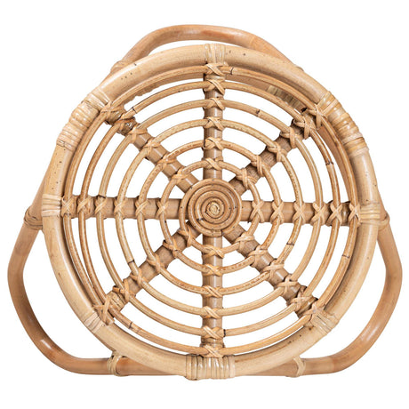 Jacinda Modern Wicker Fair Natural Brown Rattan End Table