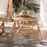 Jacinda Modern Wicker Fair Natural Brown Rattan End Table