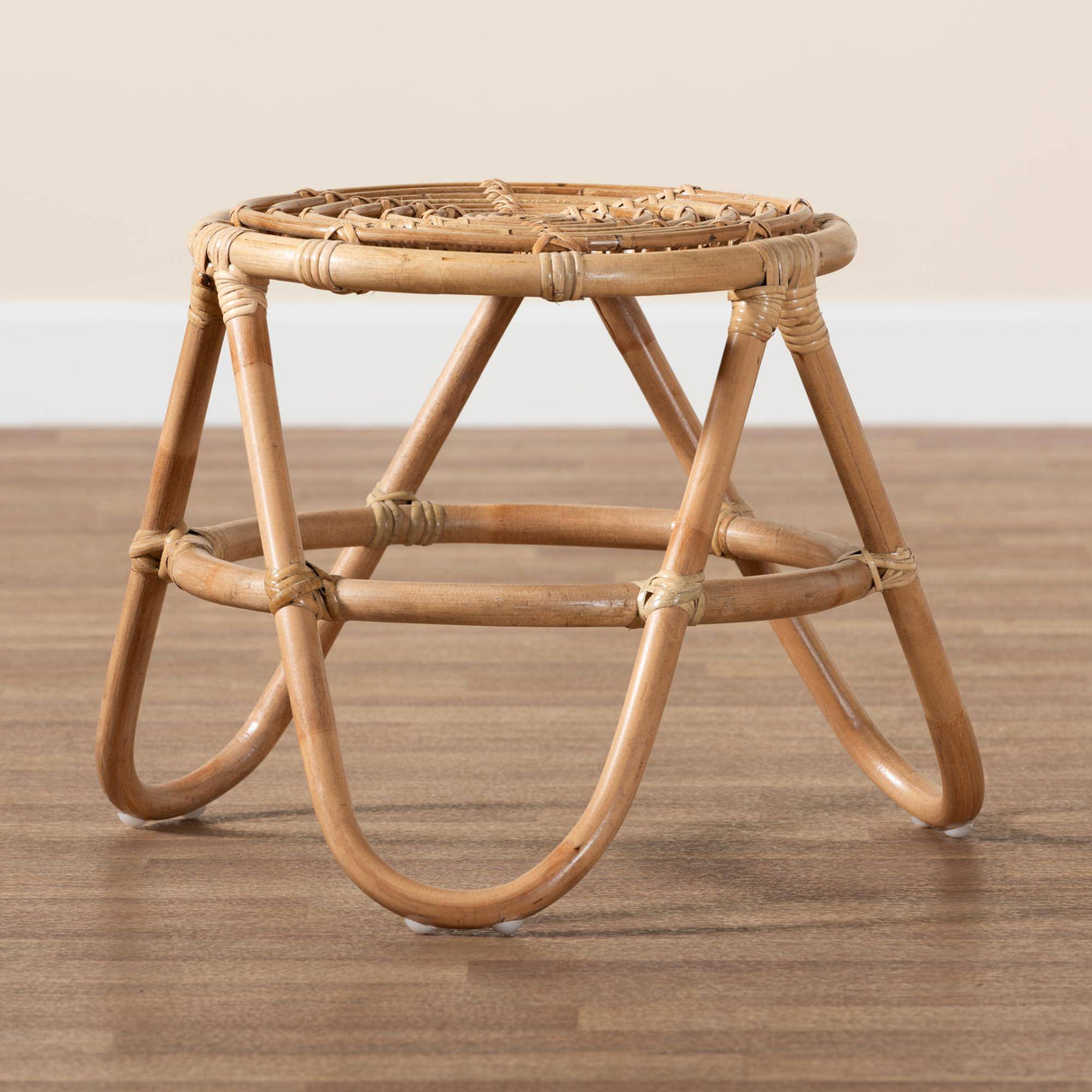 Jacinda Modern Wicker Fair Natural Brown Rattan End Table
