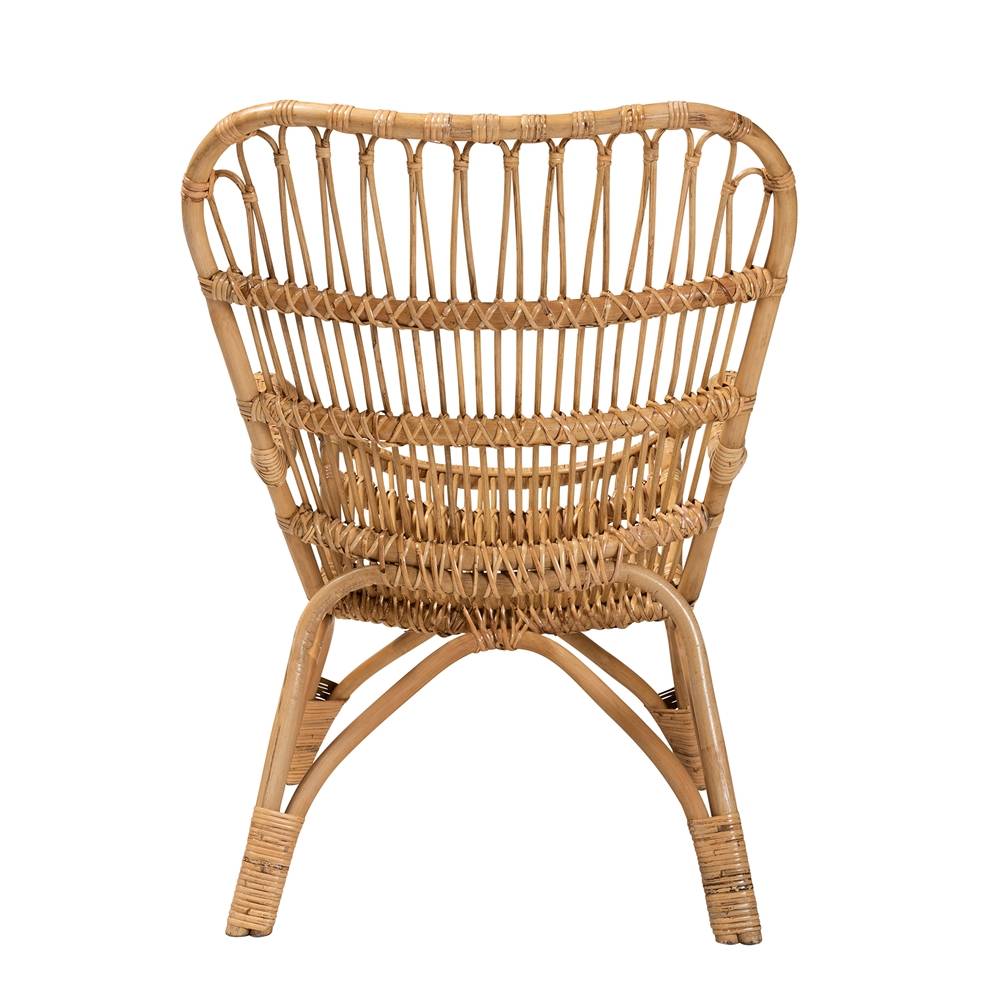 Earvin Modern Wicker Fair Natural Brown Rattan Armchair