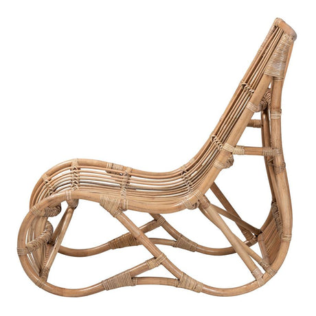 Genera Modern Wicker Fair Natural Rattan Lounge Chair