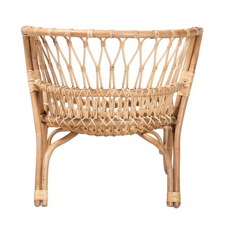 Alaya Modern Wicker Fair Natural Brown Rattan Accent Chair