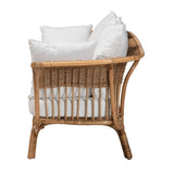 Aliane Modern Wicker Fair Natural Brown Antique Rattan Armchair