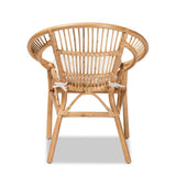 Adrina Modern Wicker Fair Natural Brown Rattan Dining Chair