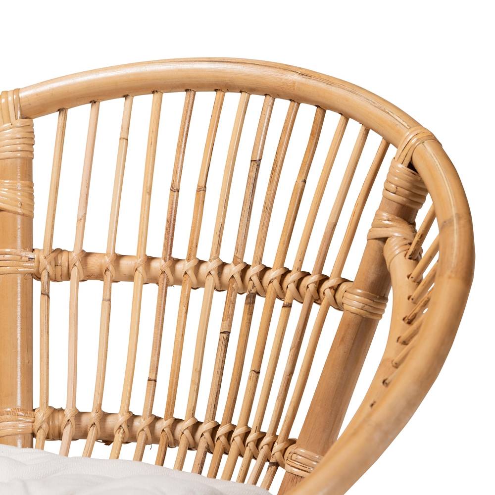 Adrina Modern Wicker Fair Natural Brown Rattan Dining Chair