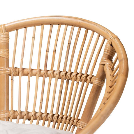 Adrina Modern Wicker Fair Natural Brown Rattan Dining Chair