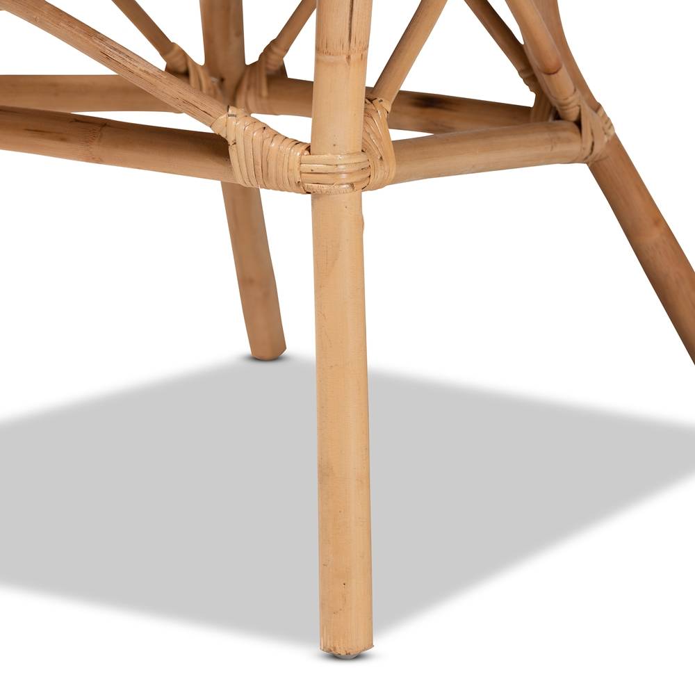 Adrina Modern Wicker Fair Natural Brown Rattan Dining Chair