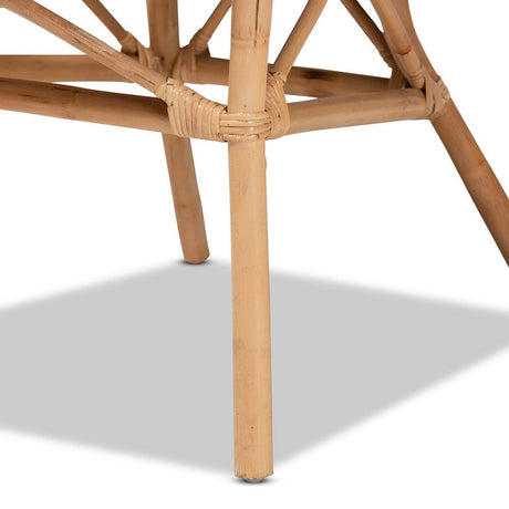 Adrina Modern Wicker Fair Natural Brown Rattan Dining Chair