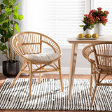 Adrina Modern Wicker Fair Natural Brown Rattan Dining Chair