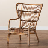 Lamaria Modern Bohmenian Natural Brown Antique Rattan Armchair
