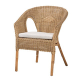 Abbey Modern Wicker Fair Natural Brown Antique Rattan 3-Piece Living Room Set