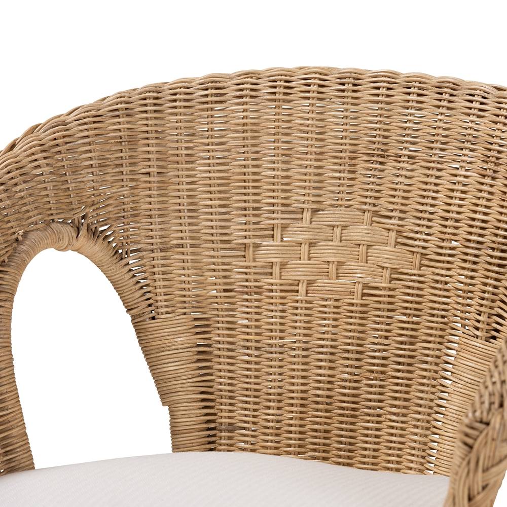 Abbey Modern Wicker Fair Natural Brown Antique Rattan 3-Piece Living Room Set