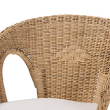 Abbey Modern Wicker Fair Natural Brown Antique Rattan 3-Piece Living Room Set
