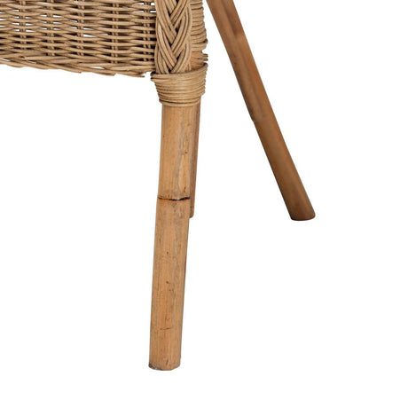 Abbey Modern Wicker Fair Natural Brown Antique Rattan Dining Chair
