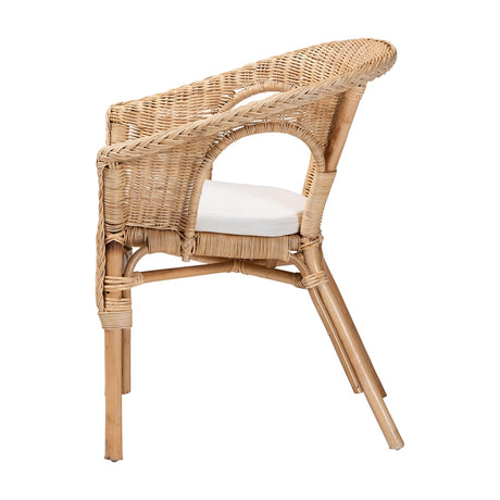 Rabbey Modern Bohemian Natural Rattan Dining Chair by Wicker Fair