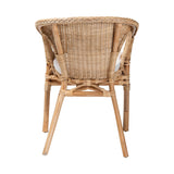 Rabbey Modern Bohemian Natural Rattan Dining Chair by Wicker Fair