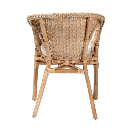 Rabbey Modern Bohemian Natural Rattan Dining Chair by Wicker Fair